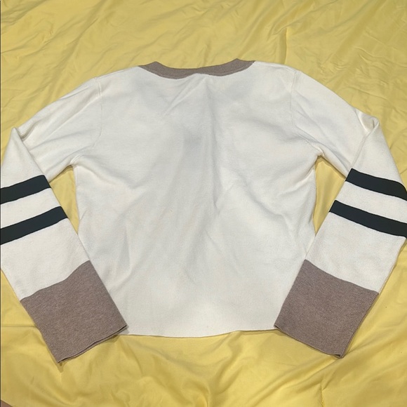 GILLI medium  Cream and Tan Henley with Black Stripes - Picture 5 of 5